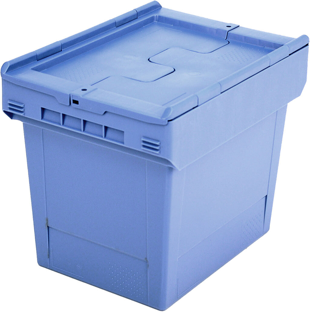 Box aus Kunststoff mit Klappdeckel, 410 x 300 x 340 mm, 27,25 €