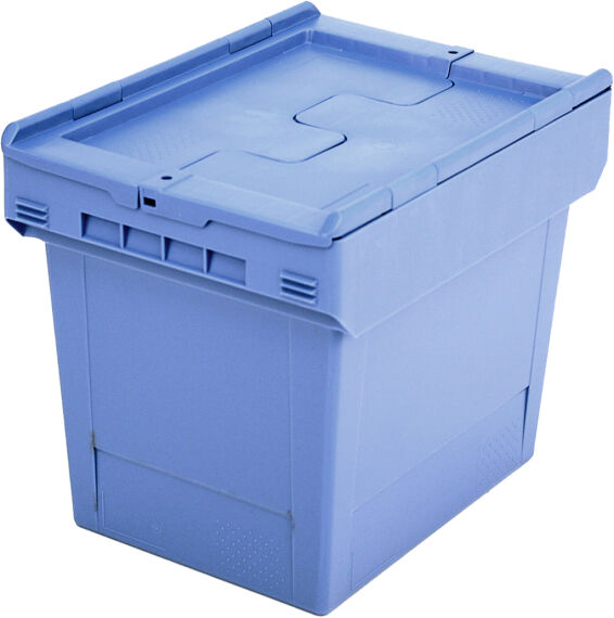 Box aus Kunststoff mit Klappdeckel, 410 x 300 x 340 mm