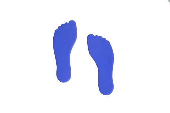 Bodenmarkierung Paar Füße 19,5 x 7 cm blau