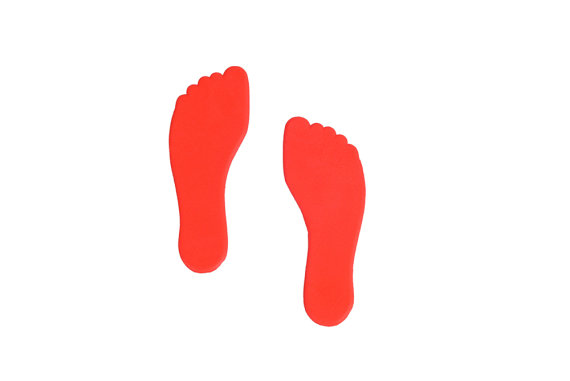 Bodenmarkierung Paar Füße 19,5 x 7 cm rot