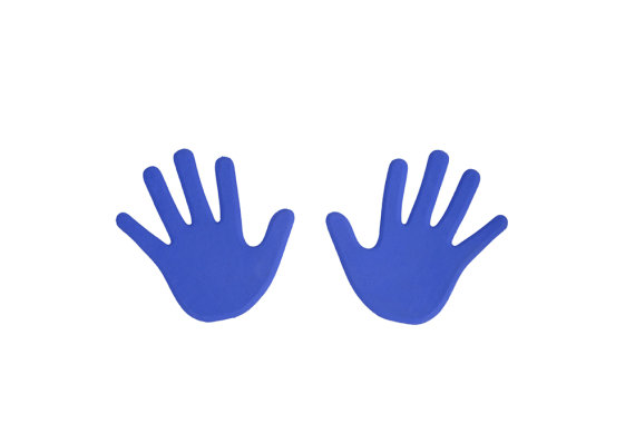 Bodenmarkierung Paar Hände 14,5 x 14 cm blau