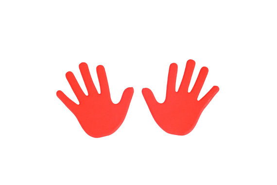 Bodenmarkierung Paar Hände 14,5 x 14 cm rot