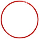 Gymnastikreifen aus Kunststoff Ø 60 cm, rot