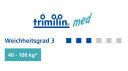 Trimilin Trampolin Med Plus mit Klappbeinen, 36 Federn, Ø 102 cm, für 40-100 kg, Matte blau, Randbezug silber