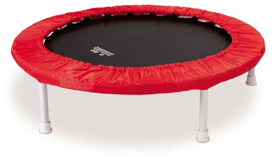 Trimilin Trampolin Junior, mit Gummikabel, Ø 87 cm, für bis zu 55 kg, Matte schwarz, Randbezug rot