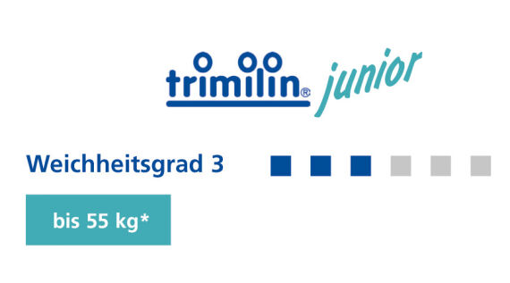 Trimilin Trampolin Junior, mit Gummikabel, Ø 87 cm, für bis zu 55 kg, Matte schwarz, Randbezug rot
