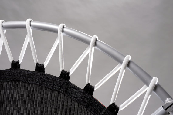 Trimilin Trampolin Swing, mit Gummikabel, Ø 120 cm, für bis zu 90 kg, Matte schwarz, Randbezug silber