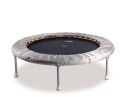 Trimilin Trampolin Swing Plus mit Klappbeinen, mit Gummikabel, Ø 120 cm, für bis zu 90 kg, Matte schwarz, Randbezug silber