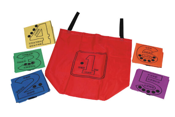 Hüpfsack, 6er Set, nummeriert, 30x60 cm