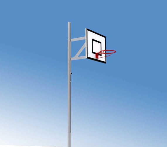 Basketball-Einmast-Übungsanlage / Streetballanlage, Zielbrett höhenverstellbar