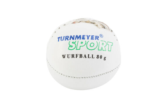 Wurfball aus Leder, ca. 80 g, weiß