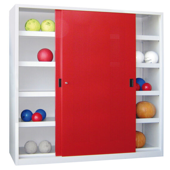 Ballschrank (HxBxT: 195x200x60cm) mit Lochblechtüren