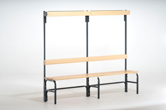 SYPRO® System-Umkleidebank Holz/Stahl, Typ B, 2000mm