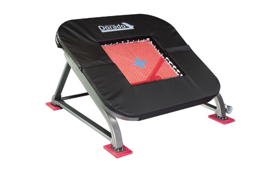 Dorado Trampolin 40, Rahmen 124x124 cm aus extrem stabilen rechteckigem Profilrohr, 40 Stahlfedern