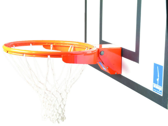 Basketballkorb mit Sicherheits-Netzbefestigung, abklappbar ab 75 kg