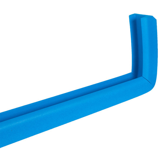 Kantenschutzpolster für Basketballbrett 180 cm breit, 70 mm Brettstärke, blau