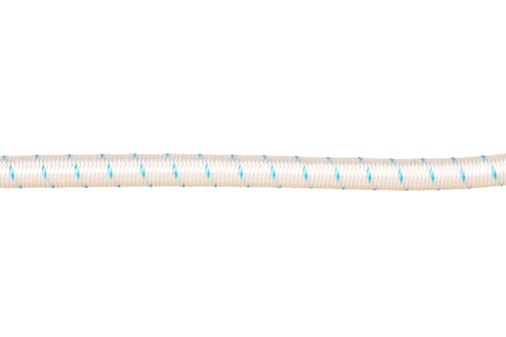 Flechtgummikordel, 5 mm, weiss/blau