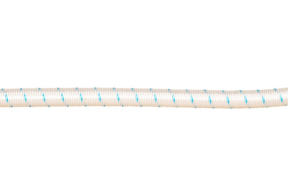 Flechtgummikordel, 5 mm, weiss/blau
