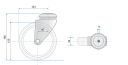 Apparate-Lenkrolle, Ø 125 mm mit Rückenloch, Kugelgelagert, Vollgummilauffläche, Tragfähigkeit 100 kg