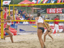 Huck Beach-Volleyball-Netz Turnier für Spielfeld 9x18 m, Einfassband in neongelb