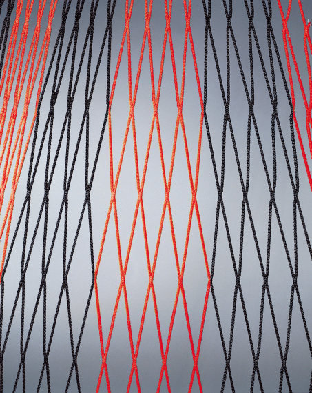 Huck Fußballtornetz knotenlos 7,5 x 2,5 m, Tiefe 80/200 cm, aus PP 4 mm, 2-farbig