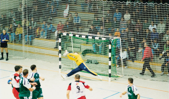 Huck Handballtornetz 3,1 x 2,1 m, Tiefe 80/100 cm, PP, 3...
