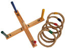 Ringwurfspiel aus Holz + 5 Wurfringe