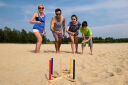 Ringwurfspiel aus Holz + 5 Wurfringe