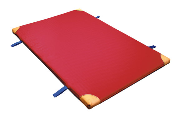 Gerät-Turnmatte Leicht Exklusiv, 200x125x6 cm, mit Lederecken und Trageschlaufen, rot