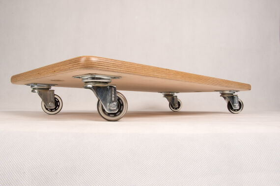 Rollbrett Multiplex mit Skaterollen, 60 x 35 cm