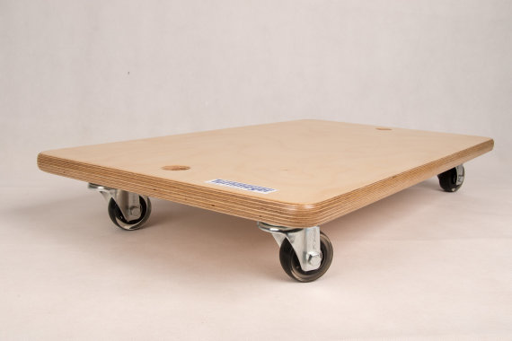Rollbrett Multiplex mit Skaterollen, 60 x 35 cm