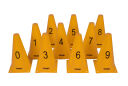 Markierungskegel 23 cm gelb mit Nummern 0-9, 10 Stück