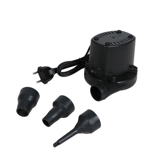 Elektrische Luftpumpe inkl. 3 Aufsätze für Schlauchboote, große Ballonbälle, Luftmatratzen, Sitzbälle, große Gymnastikbälle
