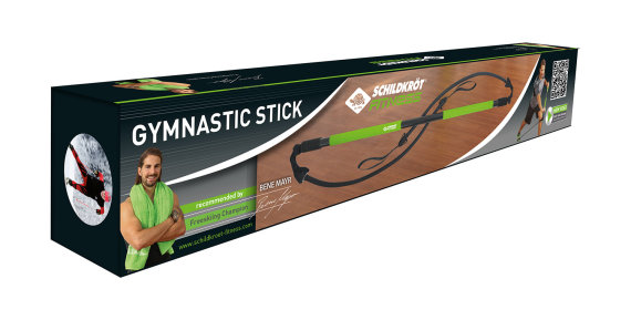 Gymnastik Stick (130xØ2,3cm) + 2 Linear Expander (75 cm, 10 kg)