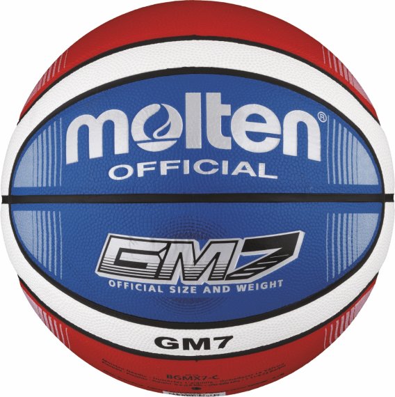Molten Basketball BGMX7-C, Blau/Rot/Weiß, Größe 7