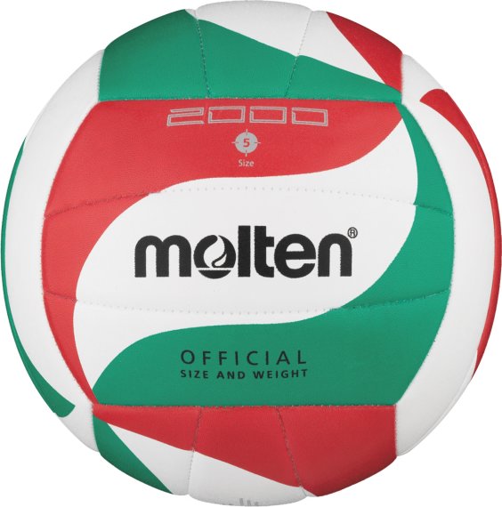 Molten Volleyball V5M2000, Weiß/Grün/Rot, Größe 5