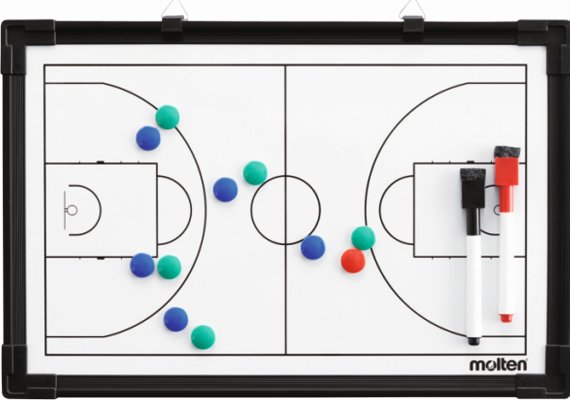 Molten Magnetisches Tatikboard "Basketball", Beidseitig nutzbar (Ganz- und Halbfeld)