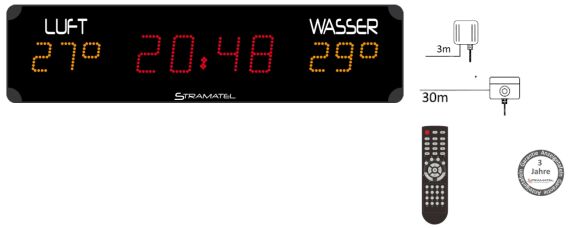 Stramatel Schwimmbad-Temperatur-Anzeigetafel PHL12.1
