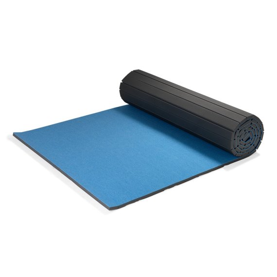 Spieth 14 x 14 m Bodenturnfläche aus Rollmatten Flexiroll + 84 m blaues Klettband und 50 m weißes Markierband