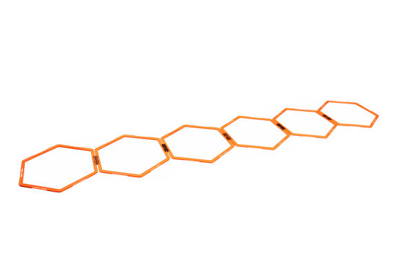 Sechseckige Koordinationsleiter mit 6 Hexagon-Reifen, 300 cm