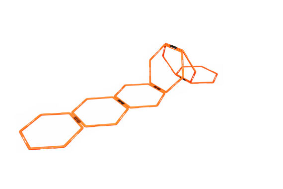 Sechseckige Koordinationsleiter mit 6 Hexagon-Reifen, 300 cm