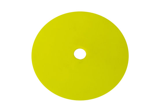 Markierungsscheiben aus Gummi in gelb und orange, Ø 15 cm, 24 Stück mit Transporthalter