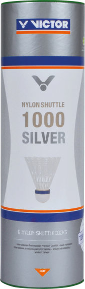 Victor Badmintonball Shuttle 1000 Silver (6St.) weiß, mittel (blau)