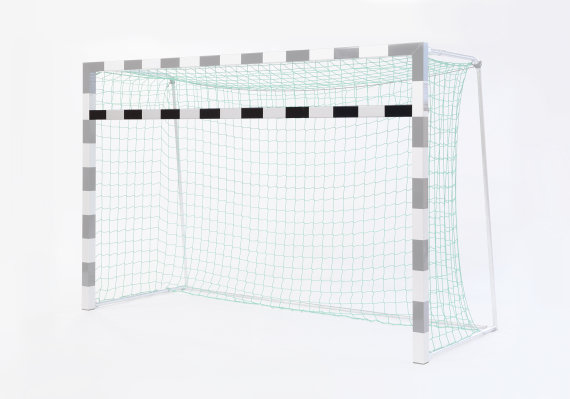Zusatzlatten mit Netz für Handballtore zur Anwendung für Mini-Handballspiele, schwarz / silber