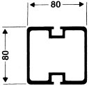Multi-Spielpfosten aus Alu mit Spannvorrichtung, quadratisch 80 × 80 mm