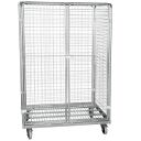 Geräte-Transportwagen aus verzinktem Stahl, 120x80 cm, Höhe 160,5 cm mit 2 Türen und 2 Zwischenböden