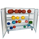 Geräte-Transportwagen aus verzinktem Stahl, 150x62 cm, Höhe 119 cm mit 2 Türen und 3 Zwischenböden