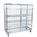 Geräte-Transportwagen aus verzinktem Stahl, 150x62 cm, Höhe 149 cm mit 2 Türen und 4 Zwischenböden