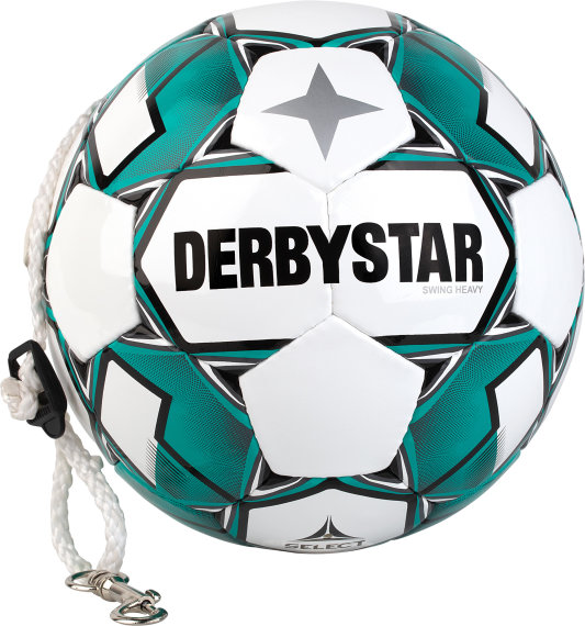 Derbystar Fußball (Spezialball) Swing Heavy, weiss tuerkis, Größe 5