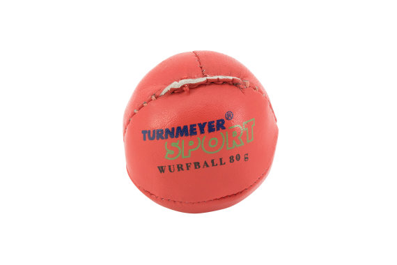 Wurfball aus Leder, ca. 80 g, rot